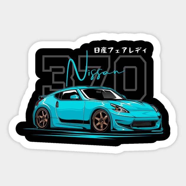 Blue Nissan Fairlady 370z Sticker by cturs